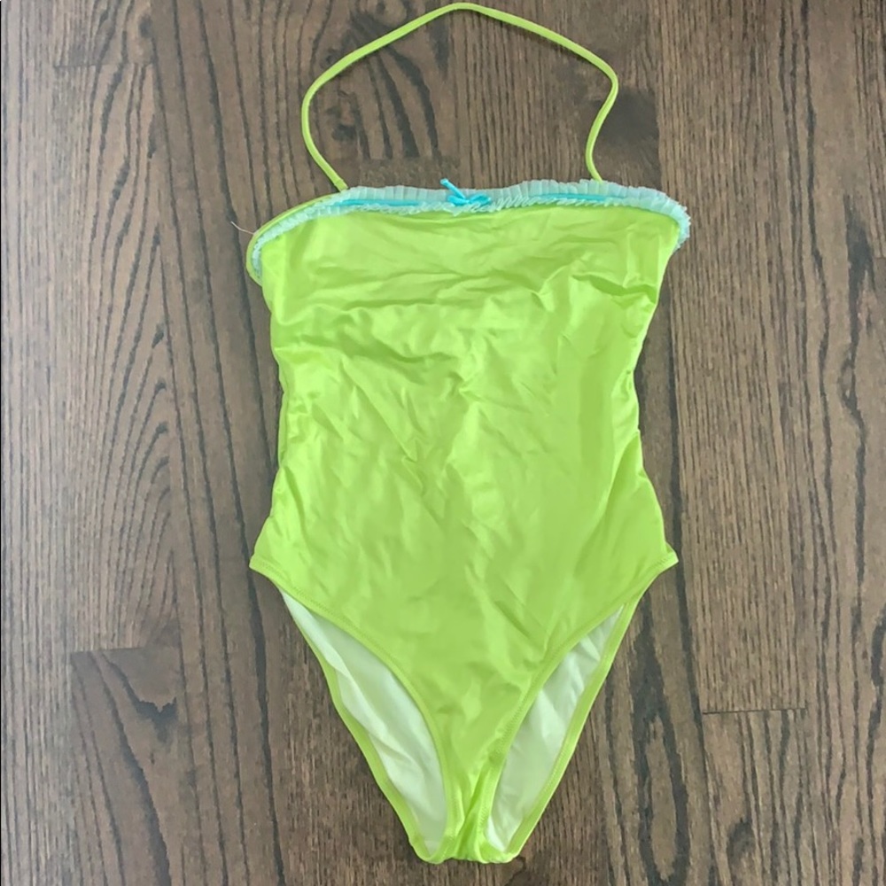 Vintage Moschino One Piece Bathing Suit Lime Green